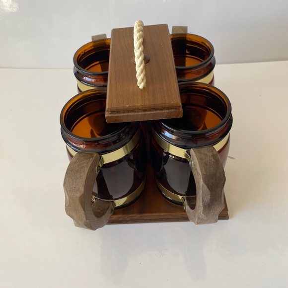 Siesta Ware Barrel Mugs with Caddy Set of 4 MCM Vintage - Picture 8 of 10